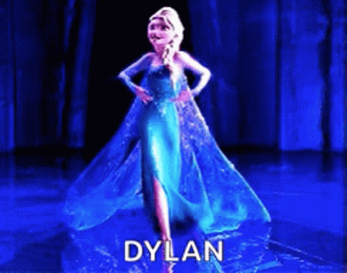 A Picture Of Elsa From Frozen Is Titled Dylan GIF
