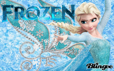 A Picture Of Elsa From Frozen With The Word Frozen Behind Her GIF