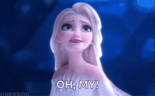 A Picture Of Elsa From Frozen With The Words Oh My GIF