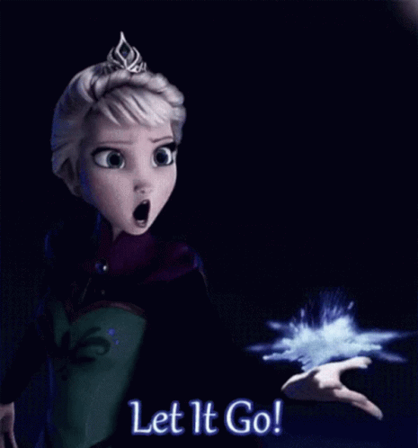 A Picture Of Elsa From The Movie Frozen Says Let It Go GIF