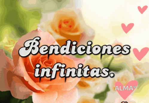 A Picture Of Flowers With The Words Bendiciones Infinitas On It GIF