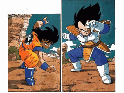 A Picture Of Goku And Vegeta From Dragon Ball GIF