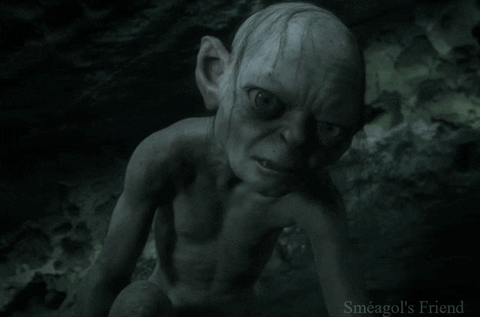 a picture of gollum with the words that 's not fair on it