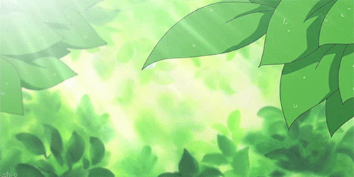 A Picture Of Green Leaves With The Hashtag Ushi-O GIF