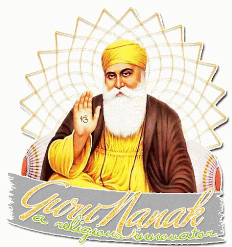 A Picture Of Guru Nanak With The Words Guru Nanak A Religious Innovator On The Bottom GIF