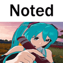 A Picture Of Hatsune Miku Holding A Guitar With The Words Noted Above Her GIF