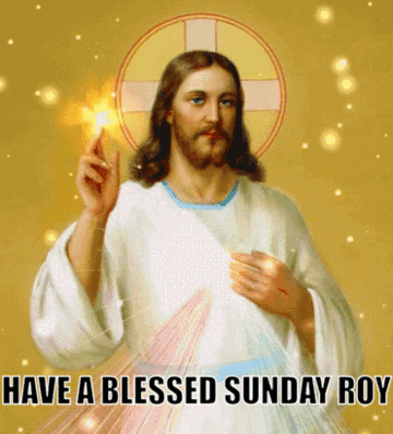 A Picture Of Jesus With The Text Have A Blessed Sunday Roy GIF