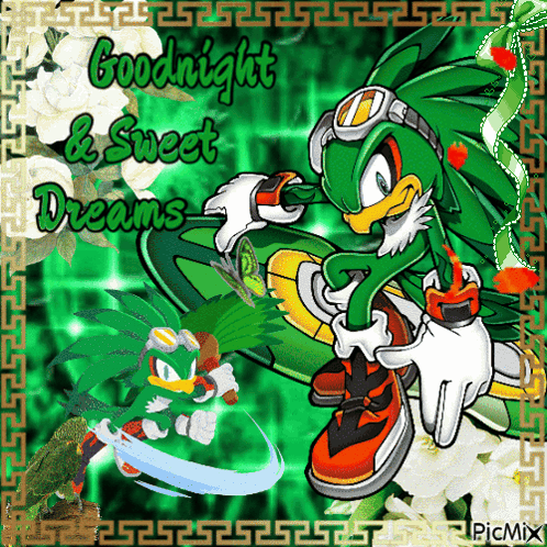 A Picture Of Jet The Hedgehog With The Words Goodnight And Sweet Dreams GIF