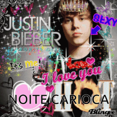 A Picture Of Justin Bieber With The Words " It 'S Me I Love You " On It GIF