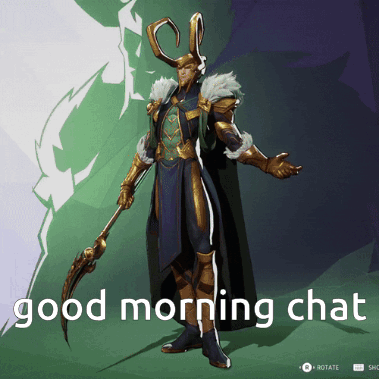 A Picture Of Loki With The Words Good Morning Chat Behind Him GIF
