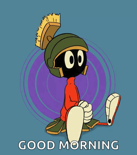 A Picture Of Marvin The Martian With The Words Good Morning GIF