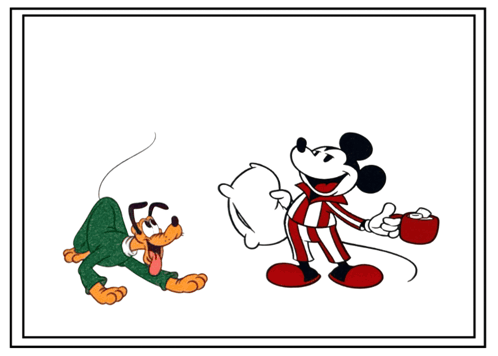 A Picture Of Mickey Mouse And Pluto With The Words Good Night Best Pal GIF