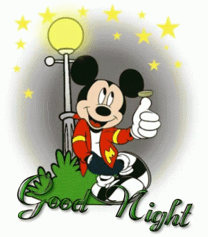 A Picture Of Mickey Mouse Giving A Thumbs Up And The Words Good Night GIF