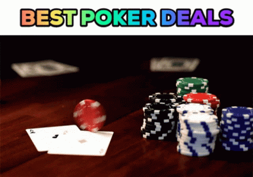 A Picture Of Poker Chips And Cards With The Words Best Poker Deals Above It GIF