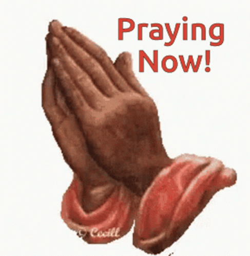 A Picture Of Praying Hands With The Words Praying Now Written Above Them GIF