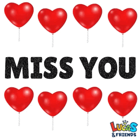 A Picture Of Red Hearts With The Words Miss You GIF