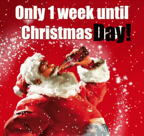 A Picture Of Santa Drinking A Bottle Of Coca Cola GIF