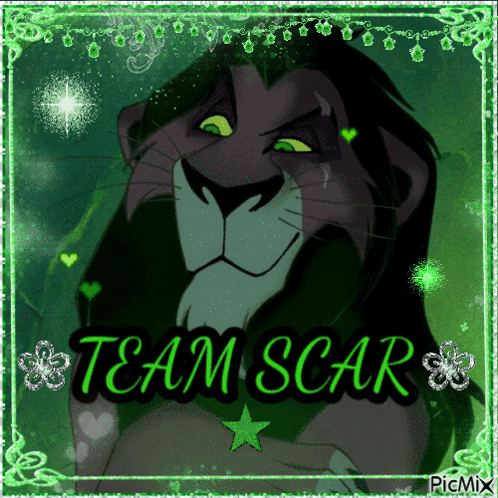 A Picture Of Scar From The Lion King With The Words Team Scar GIF