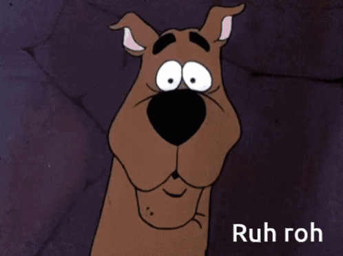 A Picture Of Scooby Doo With The Words Ruh Roh On The Bottom GIF