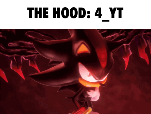 A Picture Of Shadow The Hedgehog With The Words The Hood 4 Yt GIF