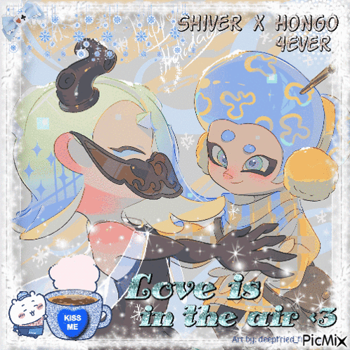 A Picture Of Shiver X Hongo 4Ever With A Cup Of Coffee GIF