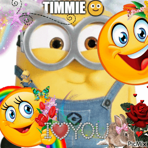 Smiley Faces And Timmie Minion GIF
