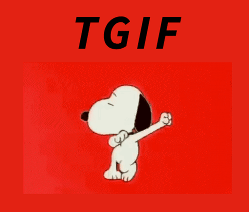A Picture Of Snoopy Dancing With The Words Tgif Below Him GIF