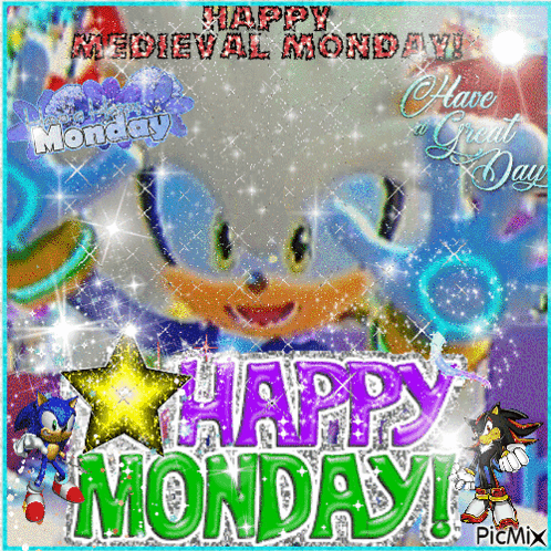 A Picture Of Sonic The Hedgehog And Shadow The Hedgehog Saying Happy Monday GIF