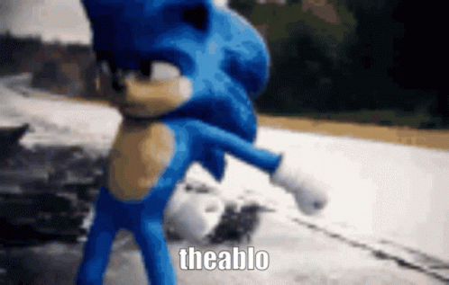 A Picture Of Sonic The Hedgehog From The Movie Sonic The Hedgehog Standing In The Snow GIF