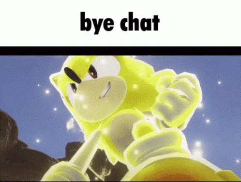 A Picture Of Sonic The Hedgehog With The Words Bye Chat GIF