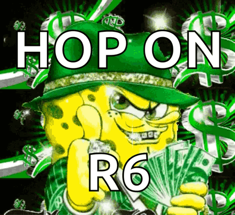 A Picture Of Spongebob Wearing A Green Hat And Holding Money GIF