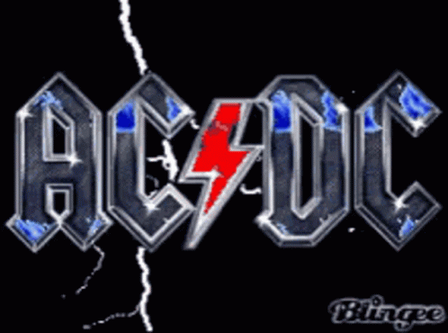 A Picture Of The Ac Dc Logo With Lightning Bolts GIF