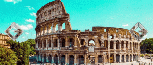 A Picture Of The Colosseum In Rome GIF