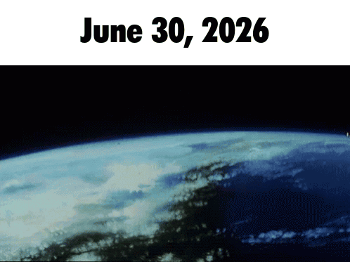 a picture of the earth with the date june 30, 2026