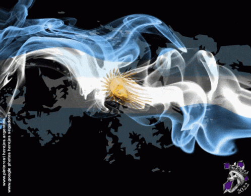 A Picture Of The Flag Of Argentina With The Year 2022 On The Bottom GIF