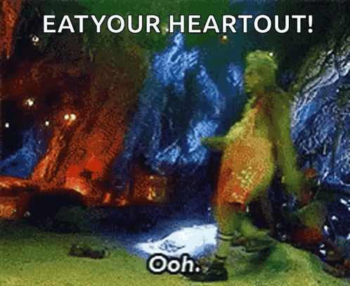A Picture Of The Grinch Says Eat Your Heart Out GIF