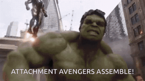 A Picture Of The Hulk With The Words Attachment Avengers Assemble Behind Him GIF