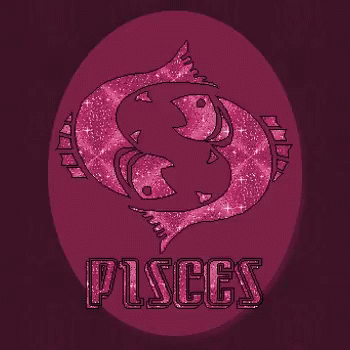 A Picture Of The Zodiac Sign Pisces In Pink GIF