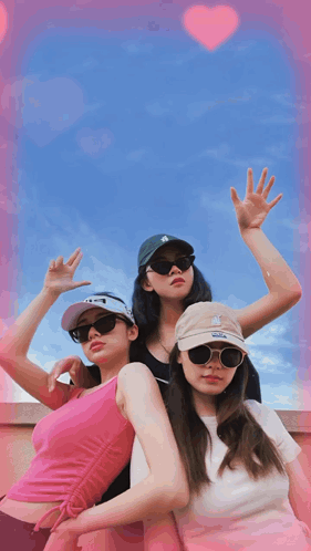 A Picture Of Three Girls With The Words Yazhni U1 Jessica Written Above Them GIF
