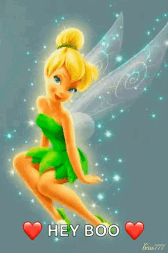 A Picture Of Tinkerbell Says Hey Boo GIF
