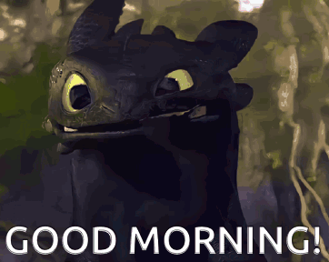 A Picture Of Toothless From How To Train Your Dragon With The Caption Good Morning GIF