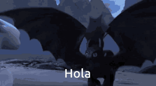 A Picture Of Toothless From How To Train Your Dragon With The Caption Hola GIF