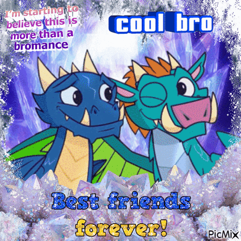 Two Dragons With Best Friends Forever Text GIF