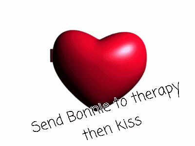A Picture Of Two Hearts With The Words Send Bonnie To Therapy Then Kiss At The Bottom GIF