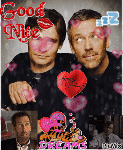 A Picture Of Two Men With Hearts And A Heart That Says Sweet Dreams On It GIF