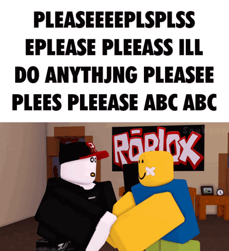 A Picture Of Two Roblox Characters With A Sign Behind Them That Says Roblox GIF