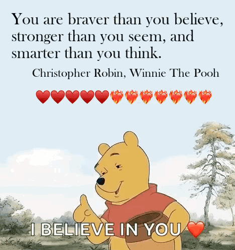 A Picture Of Winnie The Pooh Giving A Thumbs Up And A Quote From Christopher Robin GIF