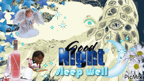 A Picture That Says Good Night Sleep Well With A Bottle Of Perfume GIF