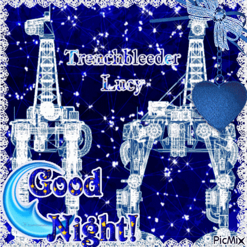A Picture That Says " Good Night " With A Blue Heart GIF