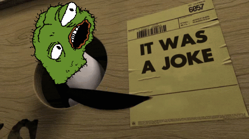 A Piece Of Paper That Says " It Was A Joke " GIF